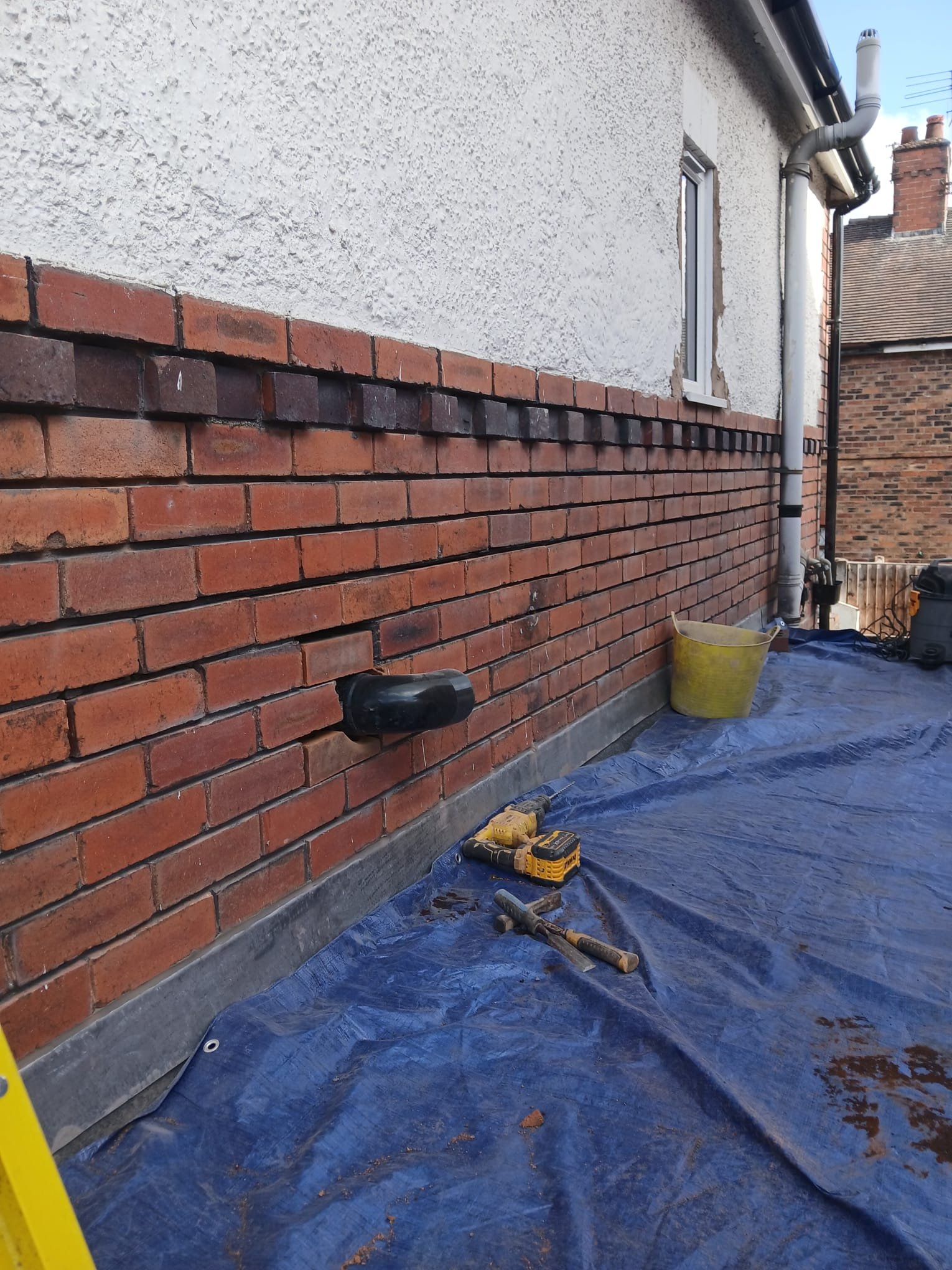 Before: gaps in mortar
