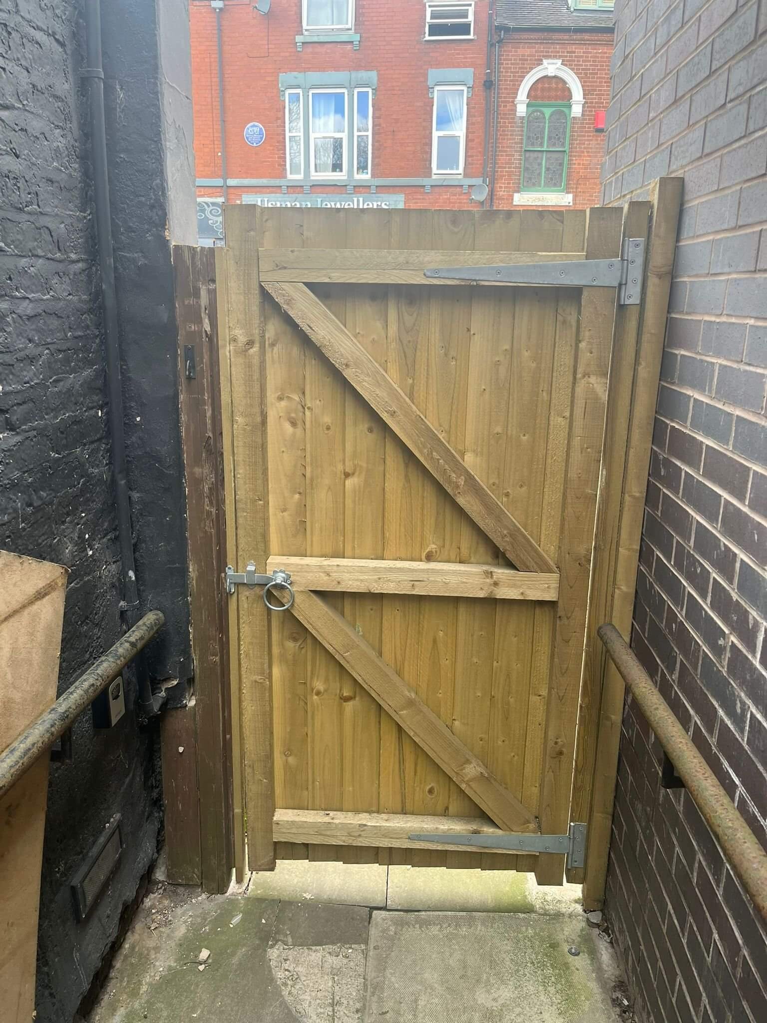 After: repaired gate post